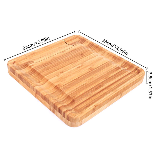 Bamboo serving board & knife set