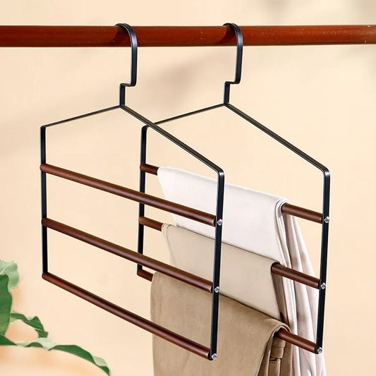 Wooden 4‑Tier Wardrobe Hanger