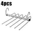 Stainless Steel Folding Pants Hanger – Multi-Layer Magic Clips & Retractable Space-Saving Organizer