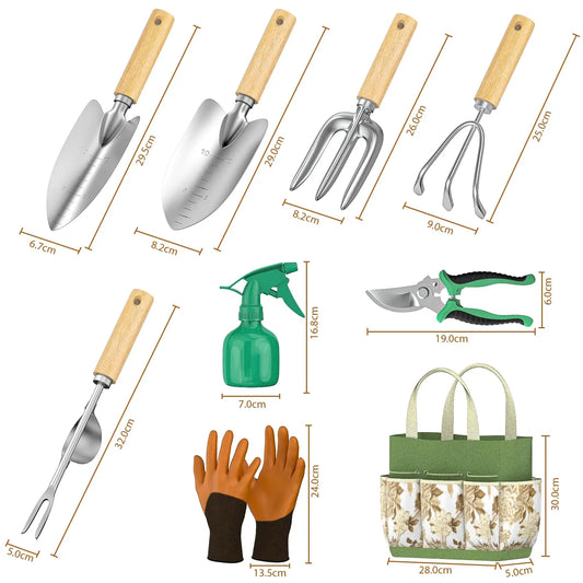Garden Hand Tool Set with Tote Bag