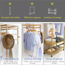 Bamboo Garment Rack with Wheels
