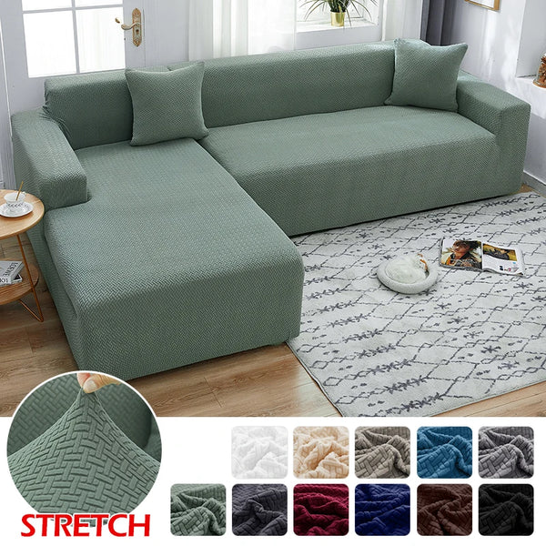 Jacquard Elastic Sofa Cover – Textured Stretch Slipcover