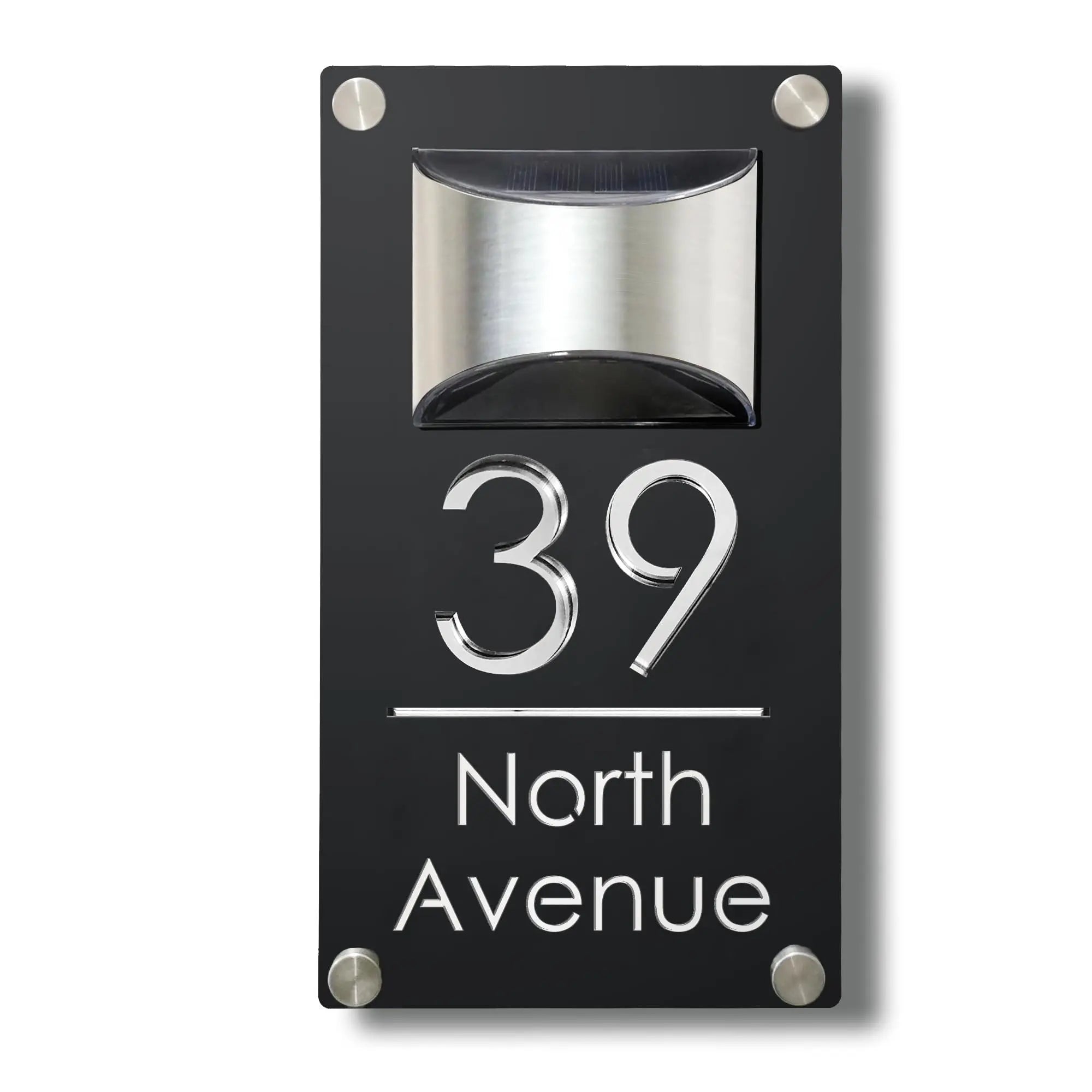 Modern Personalized Custom Solar Outdoor Light House Number Sign Laser Cut Acrylic Address Name Plaque 3D LED Yard Gift Plate