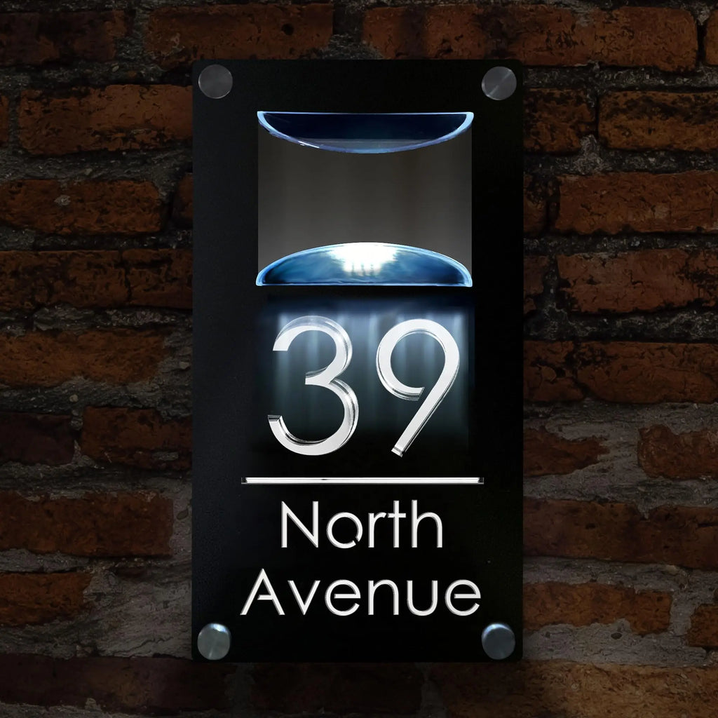 Modern Personalized Custom Solar Outdoor Light House Number Sign Laser Cut Acrylic Address Name Plaque 3D LED Yard Gift Plate