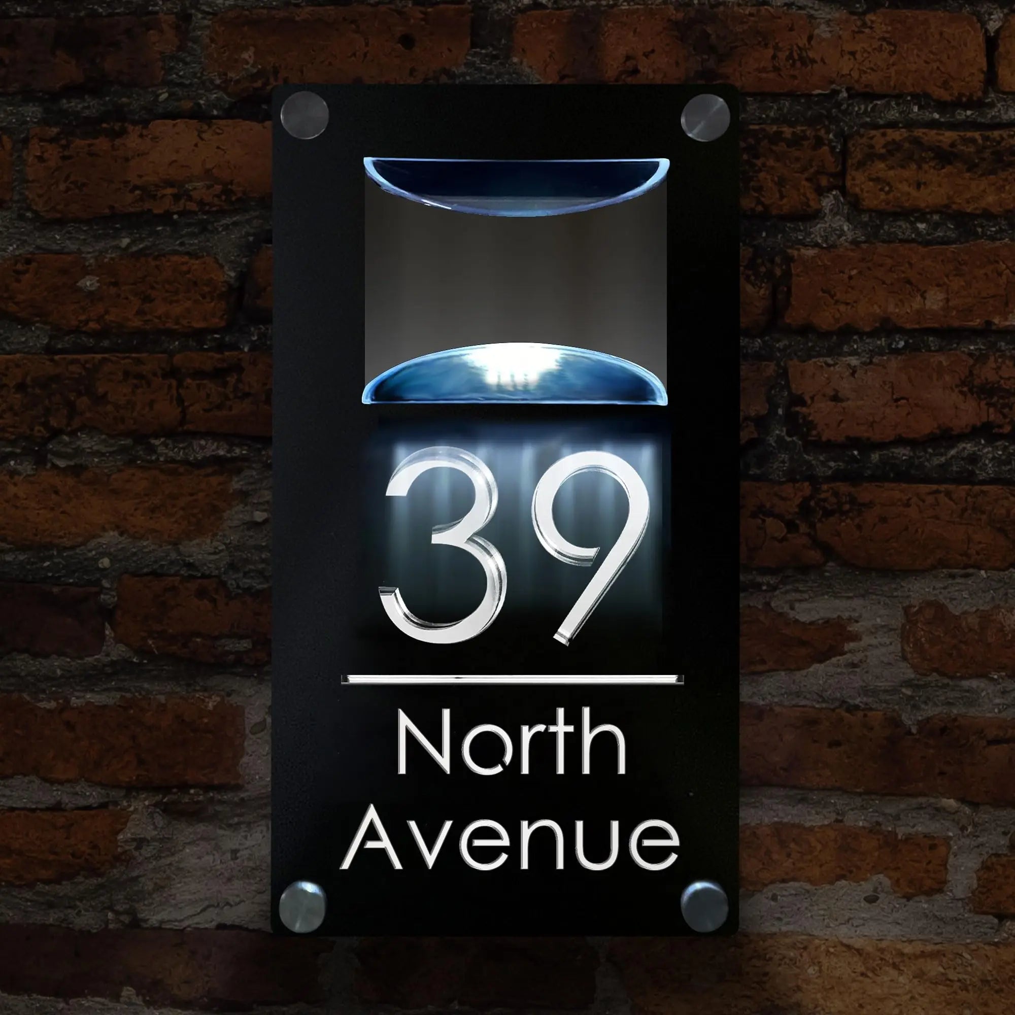 Modern Personalized Custom Solar Outdoor Light House Number Sign Laser Cut Acrylic Address Name Plaque 3D LED Yard Gift Plate