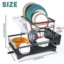 2 Tier Steel Dish Rack with Drainboard