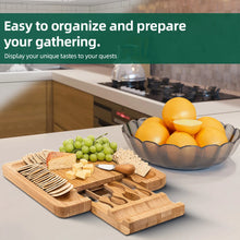 Bamboo serving board & knife set