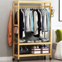 Bamboo Garment Rack with Wheels