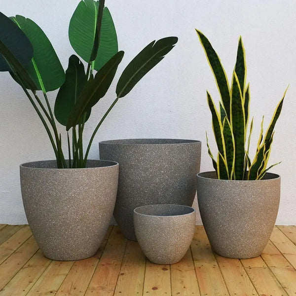 Minimalist Stone‑Effect Plant Pot