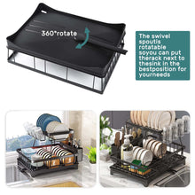2 Tier Steel Dish Rack with Drainboard