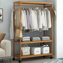 Bamboo Garment Rack with Wheels
